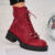 Ghete Dama Imblanite Bordo din Piele Ecologica Zaylee X7957